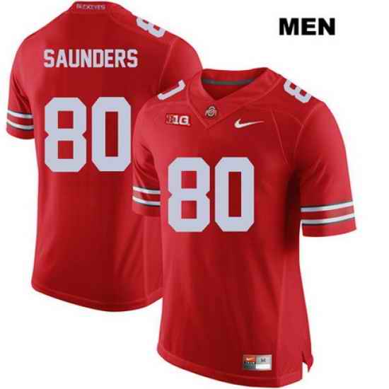 C.J. Saunders Ohio State Buckeyes Stitched Nike Authentic Mens  80 Red College Football Jersey Jersey